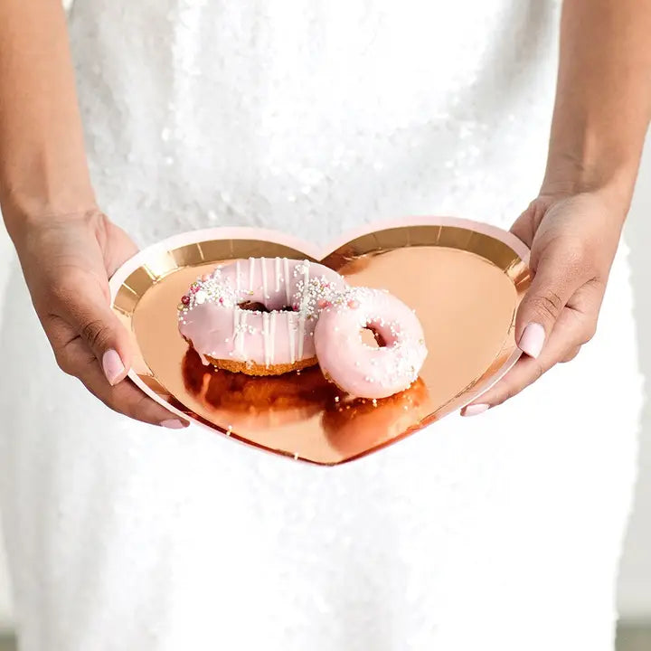 Rose Gold Heart Shaped Small Appetizer Dessert Plates