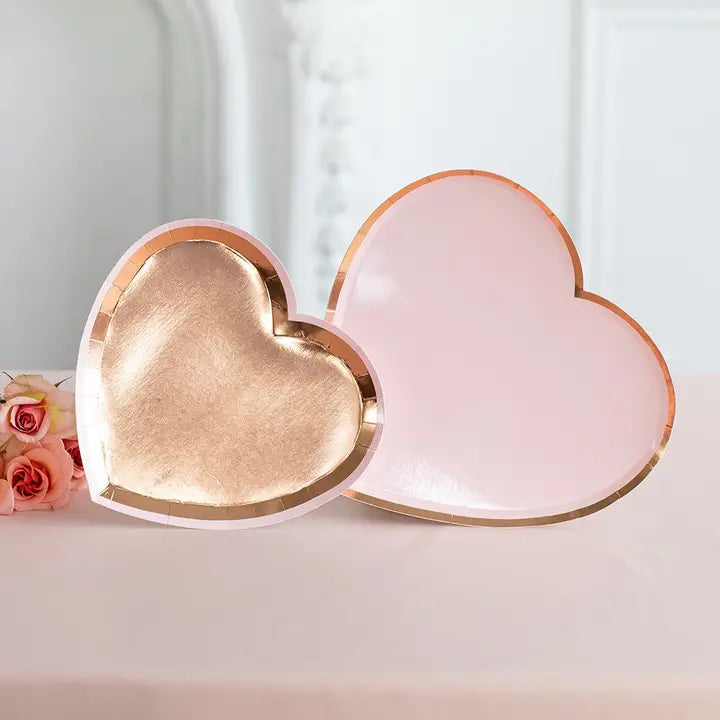 Rose Gold Heart Shaped Small Appetizer Dessert Plates