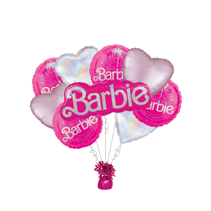 Premium Barbie Foil Balloon Bundle with Balloon Weight