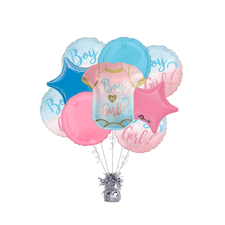 Premium The Big Reveal Foil Balloon Bundle with Balloon Weight