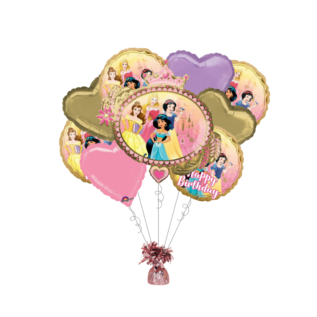 Premium Disney Princess Foil Balloon Bundle with Balloon Weight - Once Upon A Time