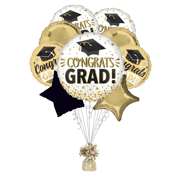 Gold Glitter Congrats Grad Balloon Bundle