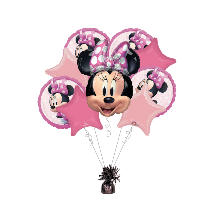 Premium Minnie Mouse Forever Foil Balloon Bundle with Balloon Weight