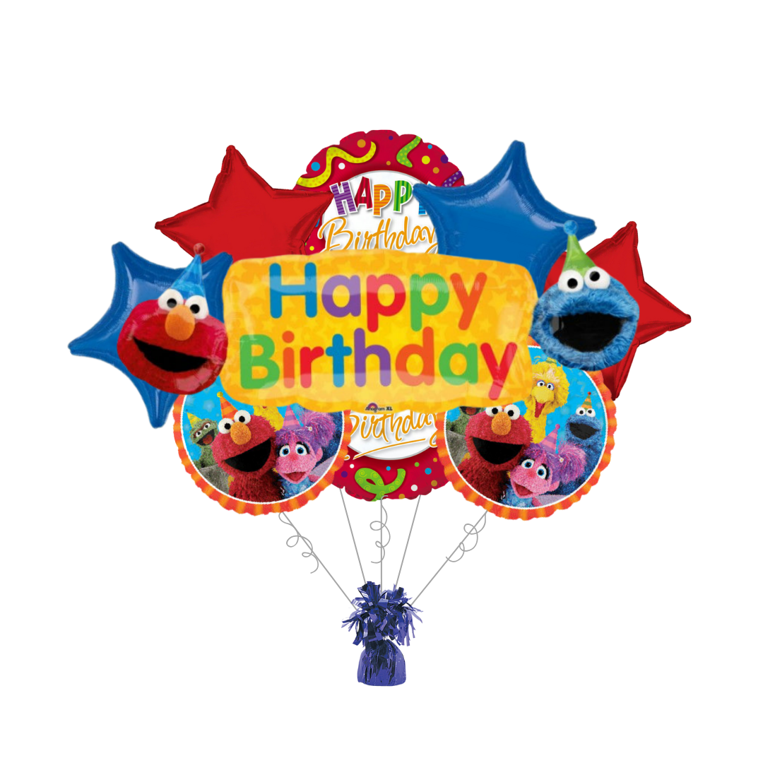 Premium Sesame Street 2 Birthday Foil Balloon Bundle with Balloon Weight