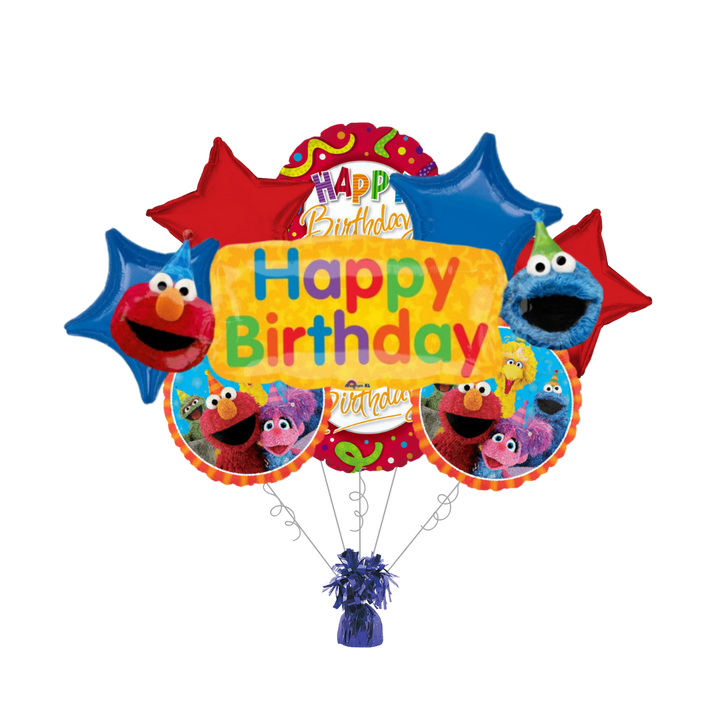 Premium Sesame Street 2 Birthday Foil Balloon Bundle with Balloon Weight