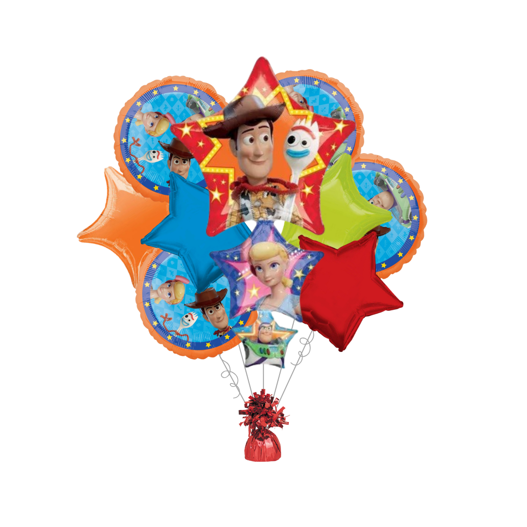 Premium Toy Story 4 Foil Balloon Bundle with Balloon Weight