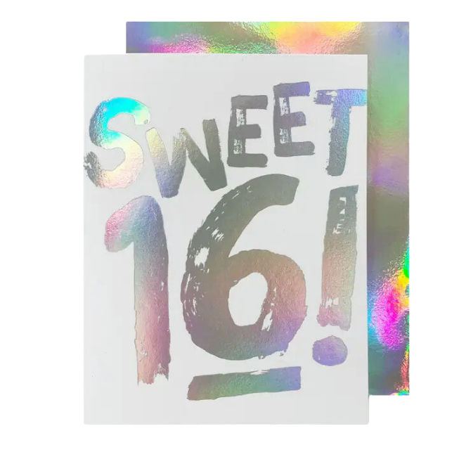 Sweet 16 Hologram Birthday Card