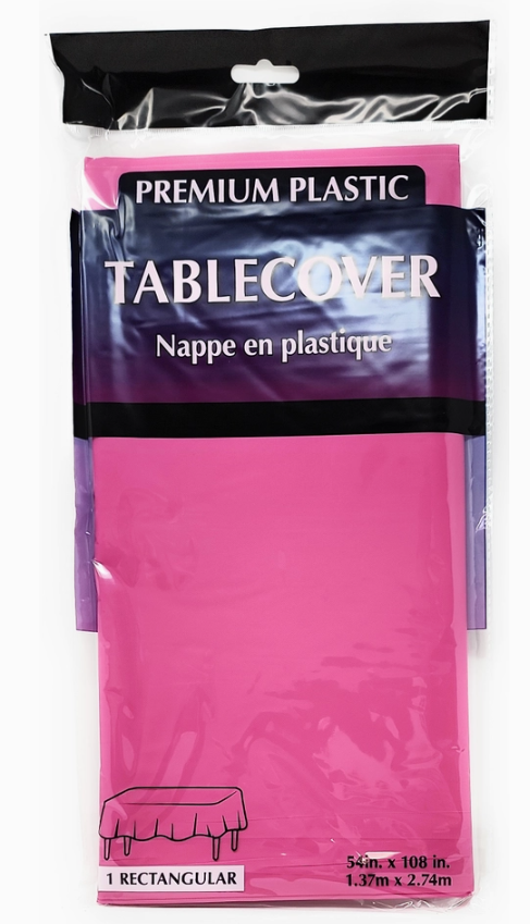 Hot Pink Plastic Table Cover