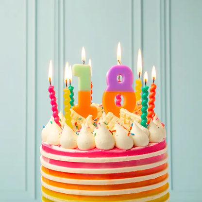 Twisted Rainbow Birthday Candles - (8pk)