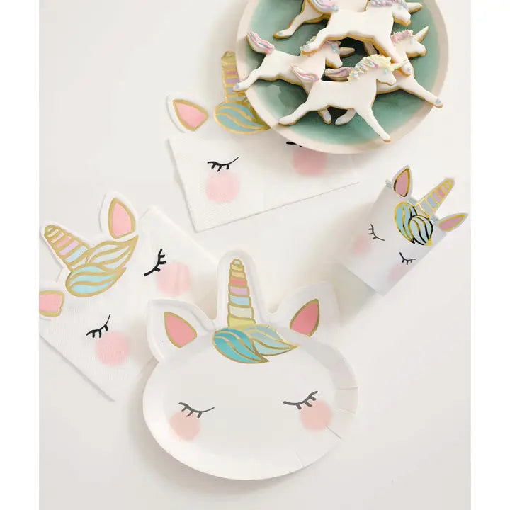 White Unicorn Shaped Large Dinner Plates