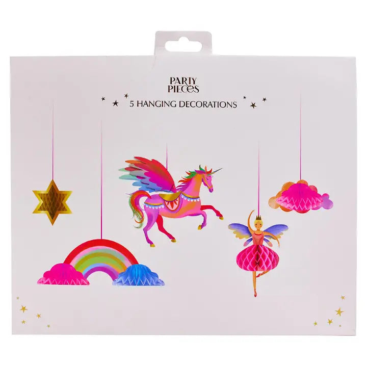 Unicorn Fairy Princess Honeycomb Decorations (5pk)