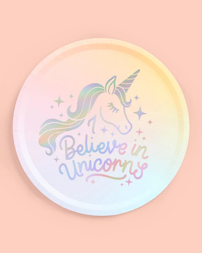 Unicorn Pastel Paper Plates, Birthday Party Supplies, Décor