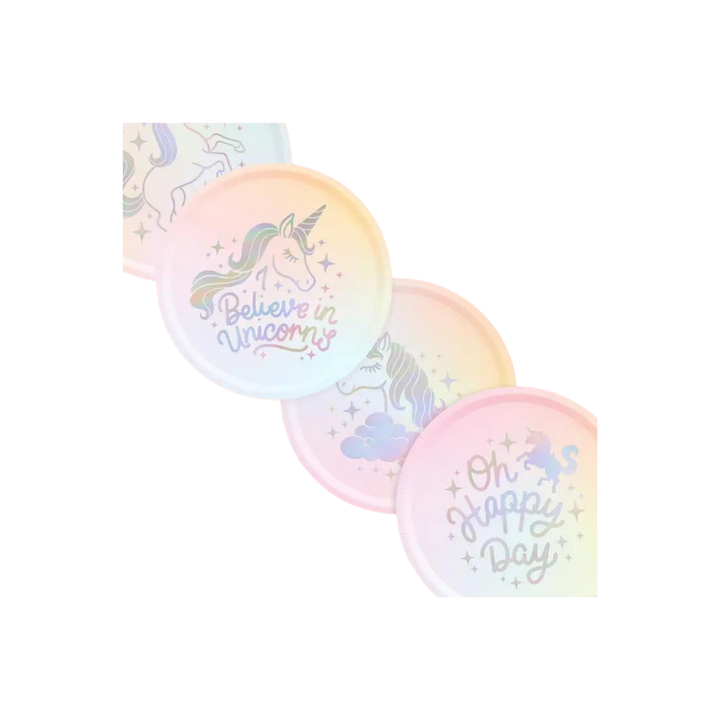 Unicorn Pastel Paper Plates, Birthday Party Supplies, Décor