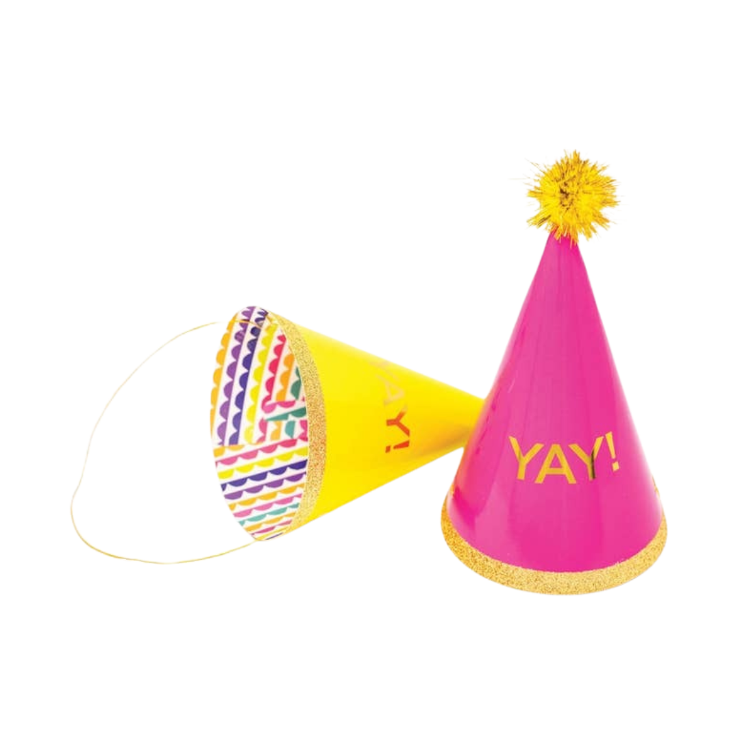 "Yay!" Assorted Color Party Hats