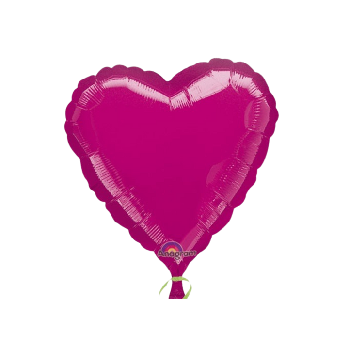 Fuschia Heart Foil Balloon, 18in