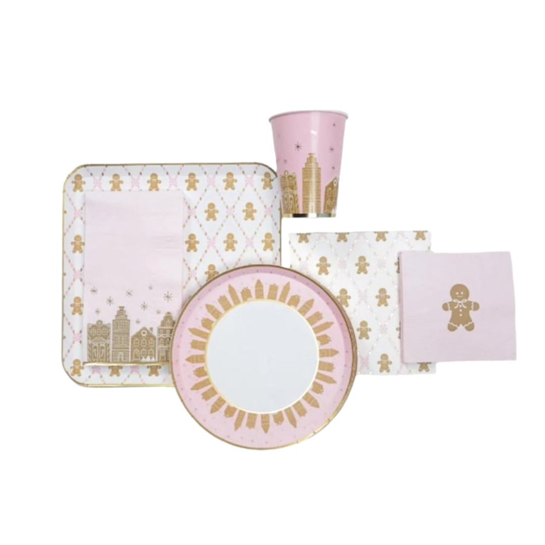 Pink and Brown Gingerbread Guest Napkins