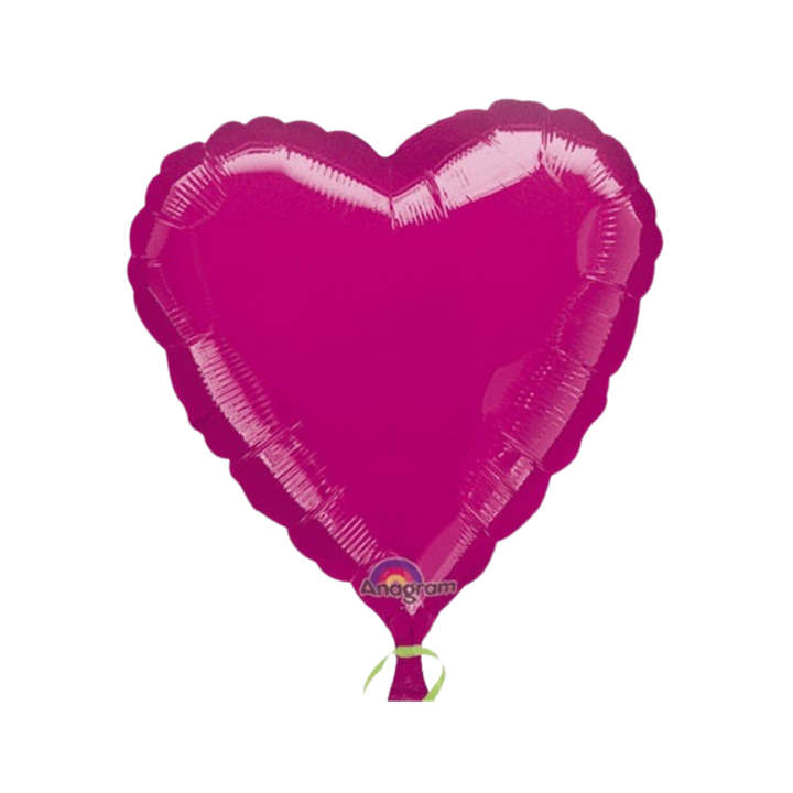 Fuschia Heart Foil Balloon, 18in