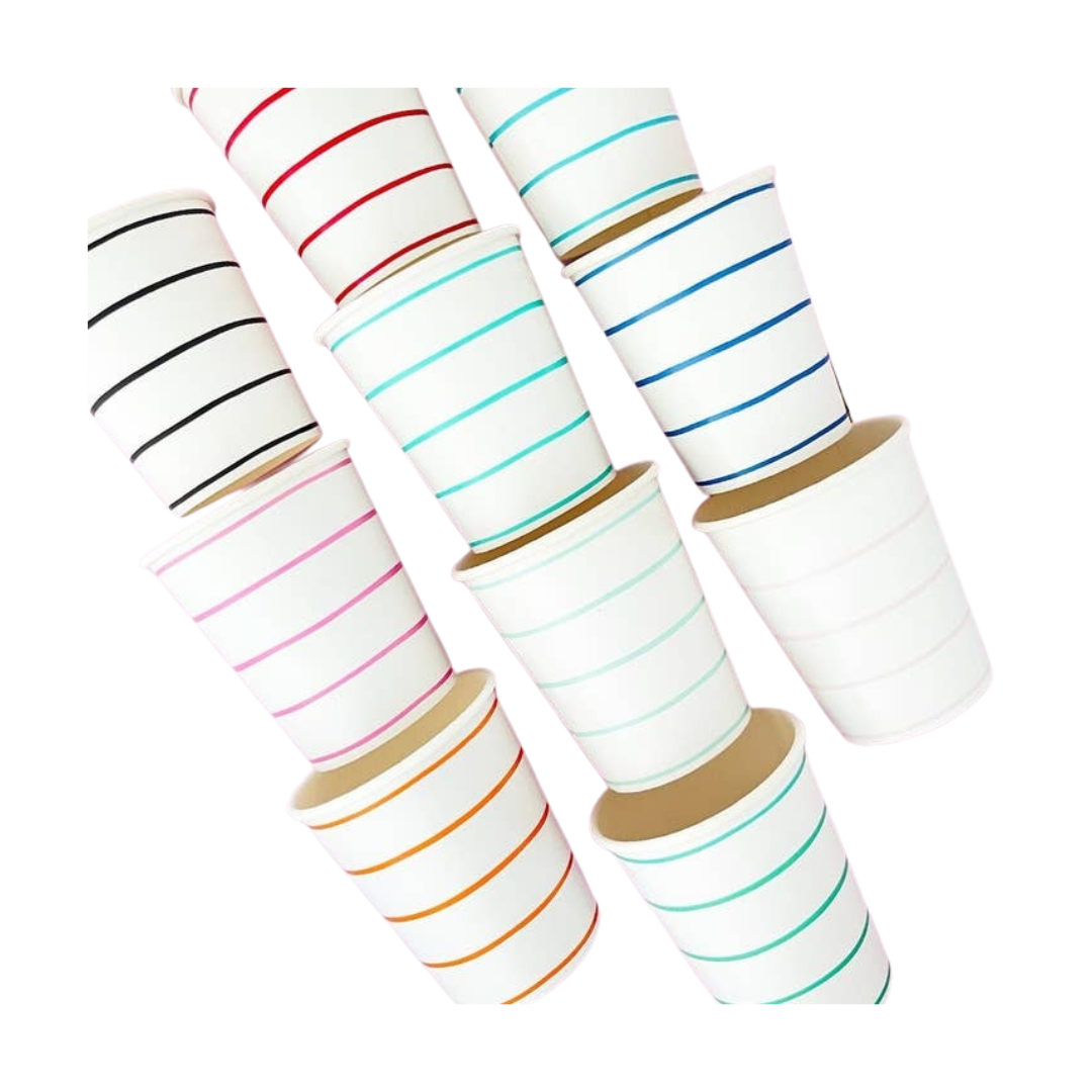 White and Red Striped Cups