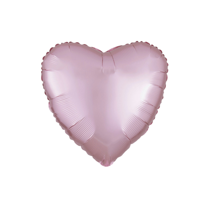 Satin Pastel Pink Heart-Shaped Foil Balloon, 18in