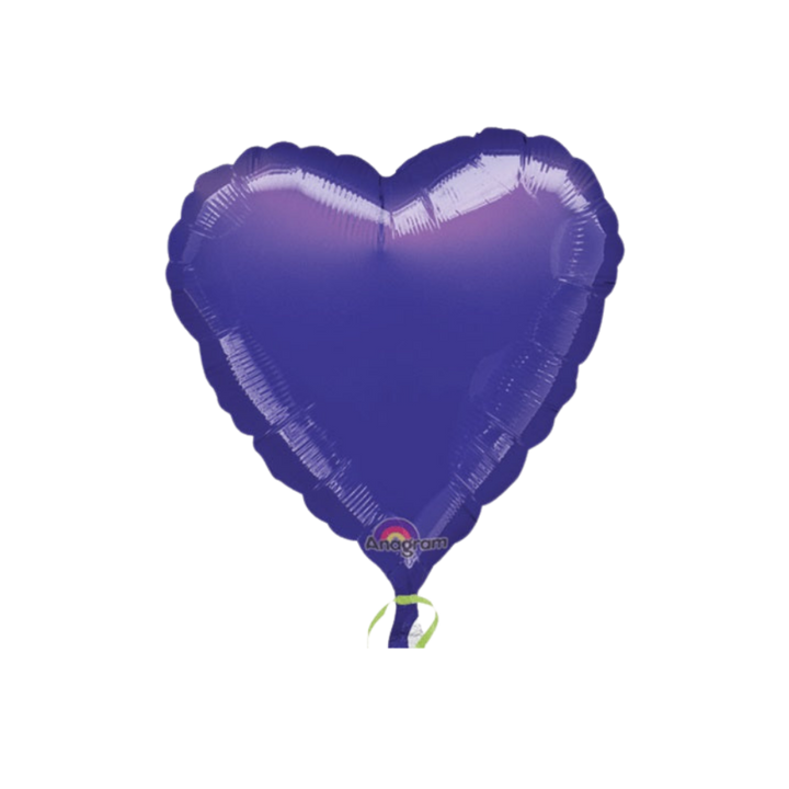 Purple Heart-Shaped Foil Balloon, 18in