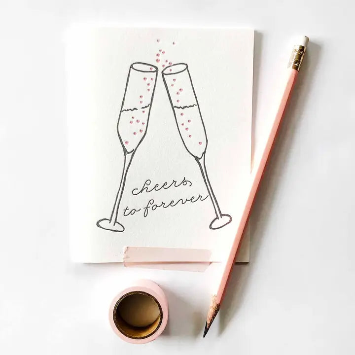 Wedding Marriage Congrats Card - Cheers To Forever