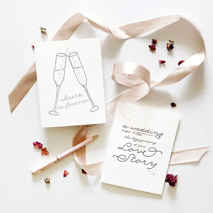 Wedding Marriage Congrats Card - Cheers To Forever