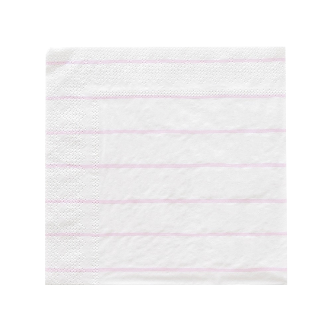 White and Green  Striped Dinner Napkins