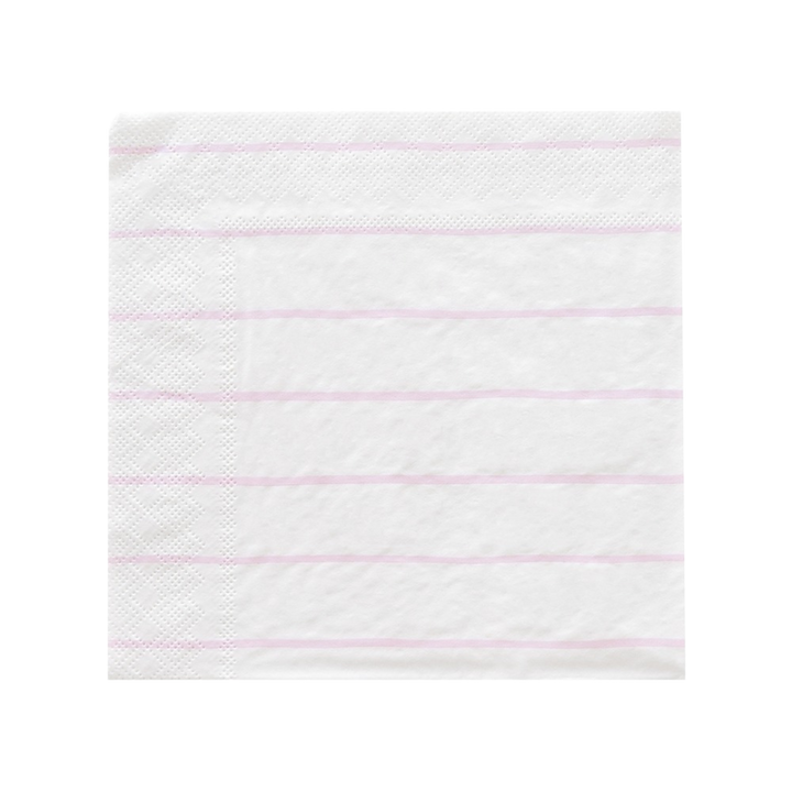 White and Green  Striped Dinner Napkins