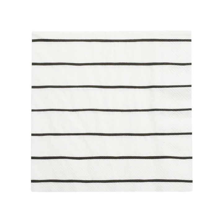 White and Green  Striped Dinner Napkins