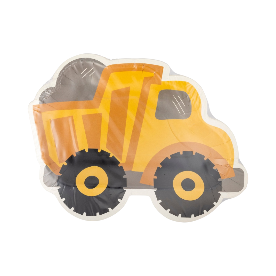 Yellow Construction Dump Truck Shaped Plate