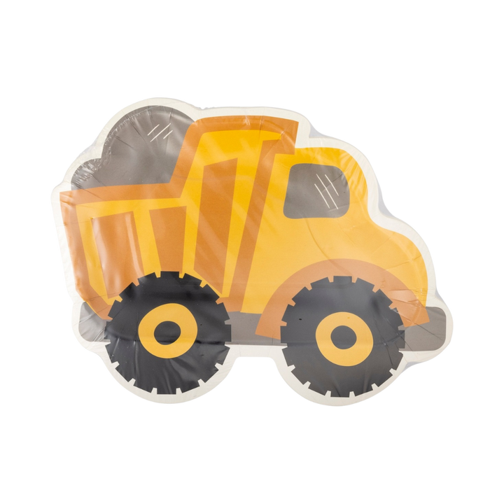 Yellow Construction Dump Truck Shaped Plate