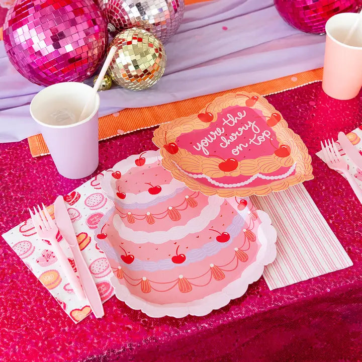 Pink and Red "You're The Cherry On Top" Dinner Napkins