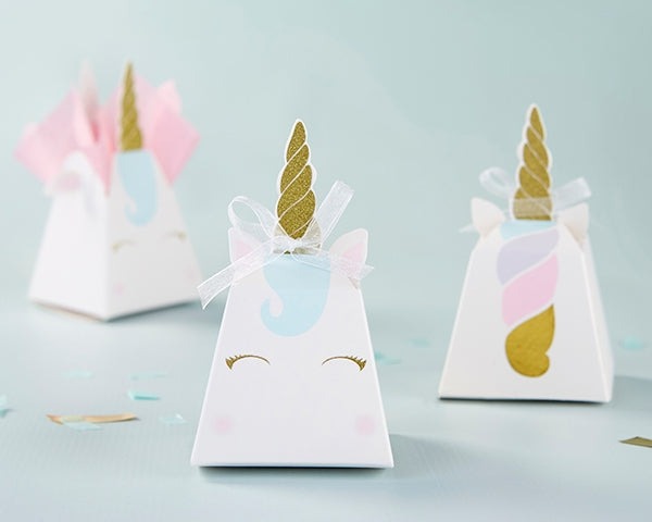 White Unicorn Favor Box