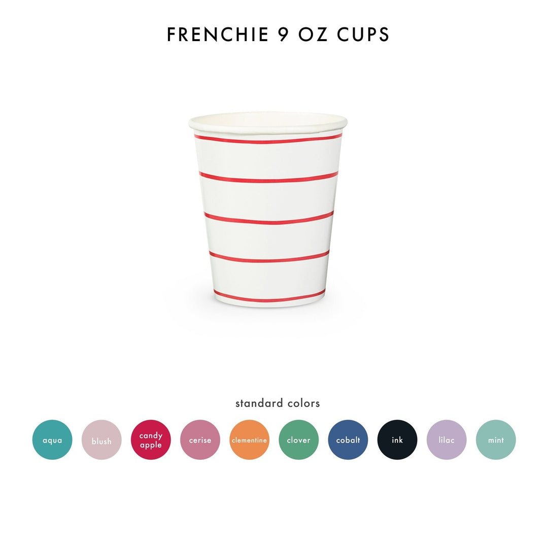 White and Lilac Frenchie Striped Cups