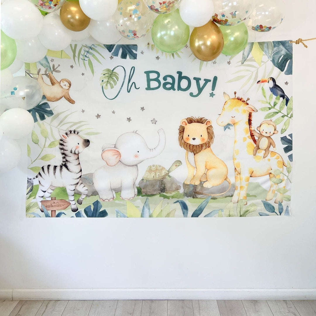 Yellow and Green Safari Baby Shower Photo Backdrop