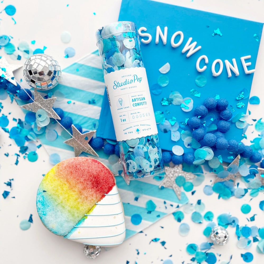 Blue Snow Cone Artisan Confetti - Mini Pack