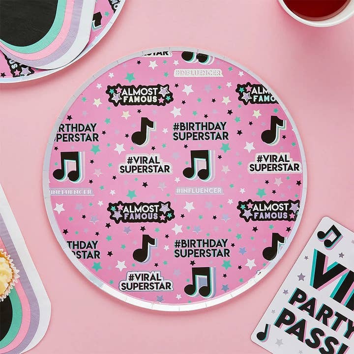 Pink Let's Dance Large Dinner Plates