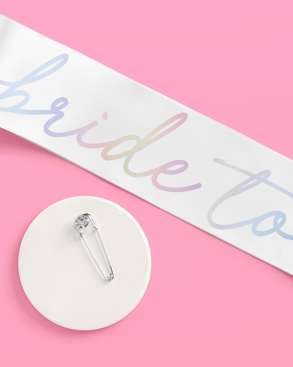 Bride to Be Iridescent White Bachelorette Party Sash