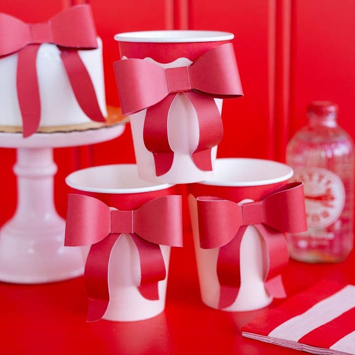 Red and Pink Bow Cups