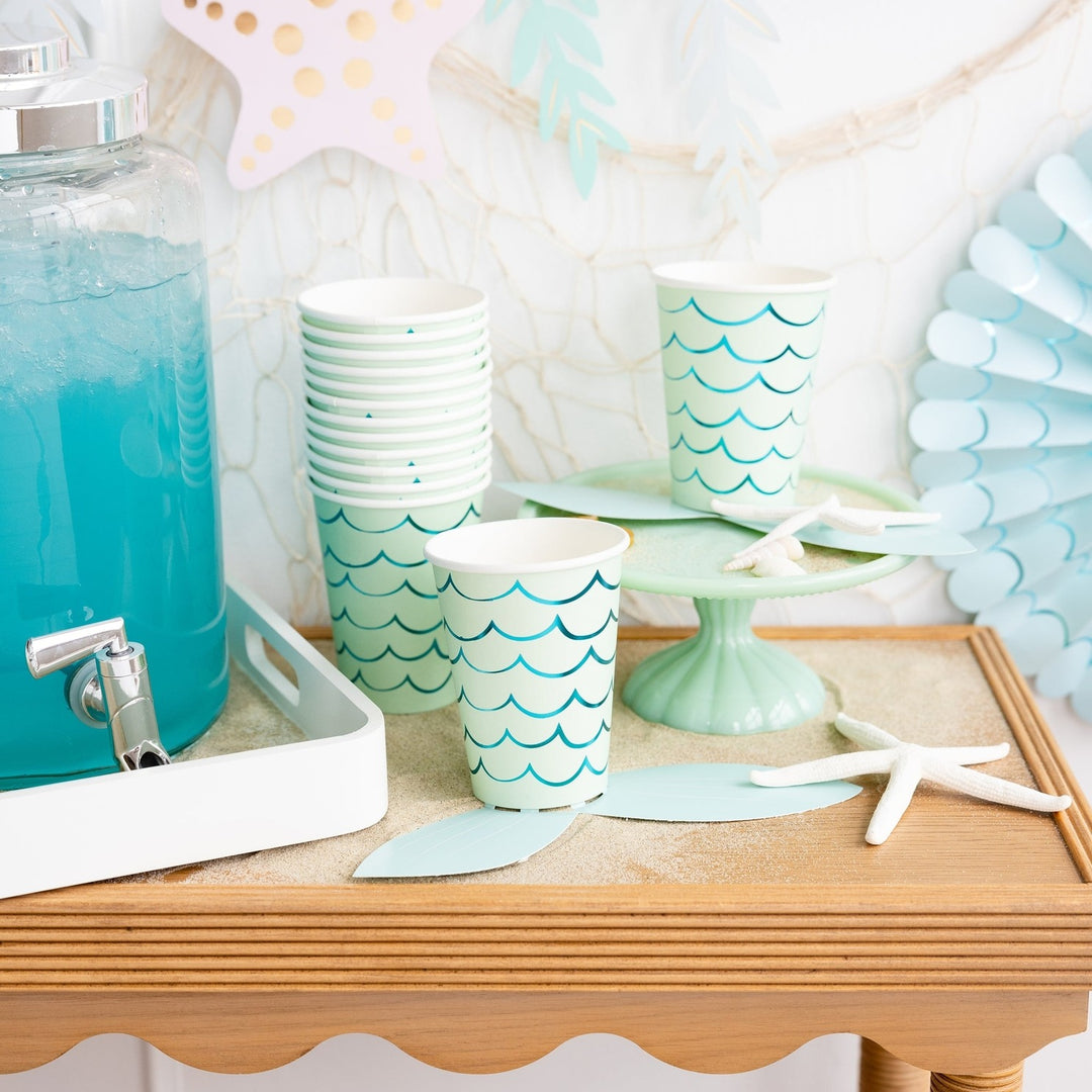 Blue Green Mermaid Tail Cups