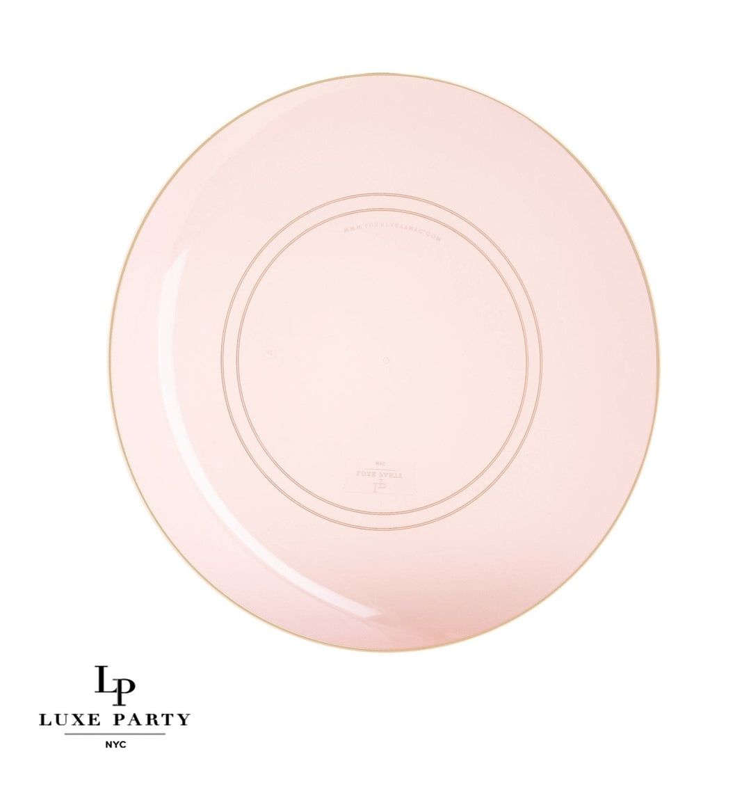 Transparent Rose Gold Rimmed Plastic Plates - 2 Sizes