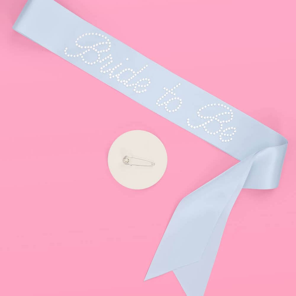 Bride to Be Blue Rhinestone Bachelorette Party Sash