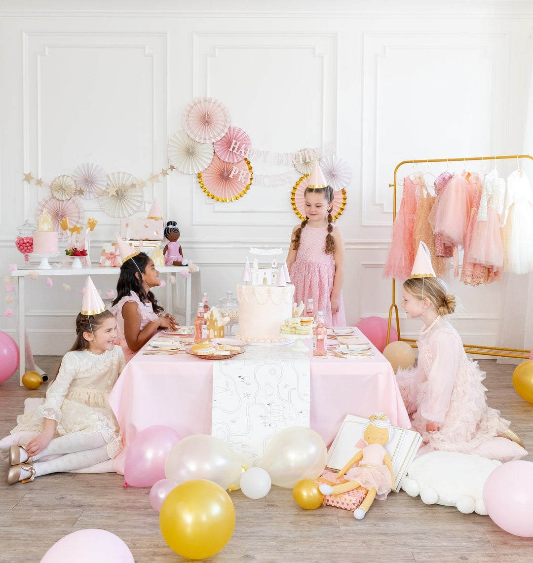 Rose Gold Princess Party Fans Backdrop