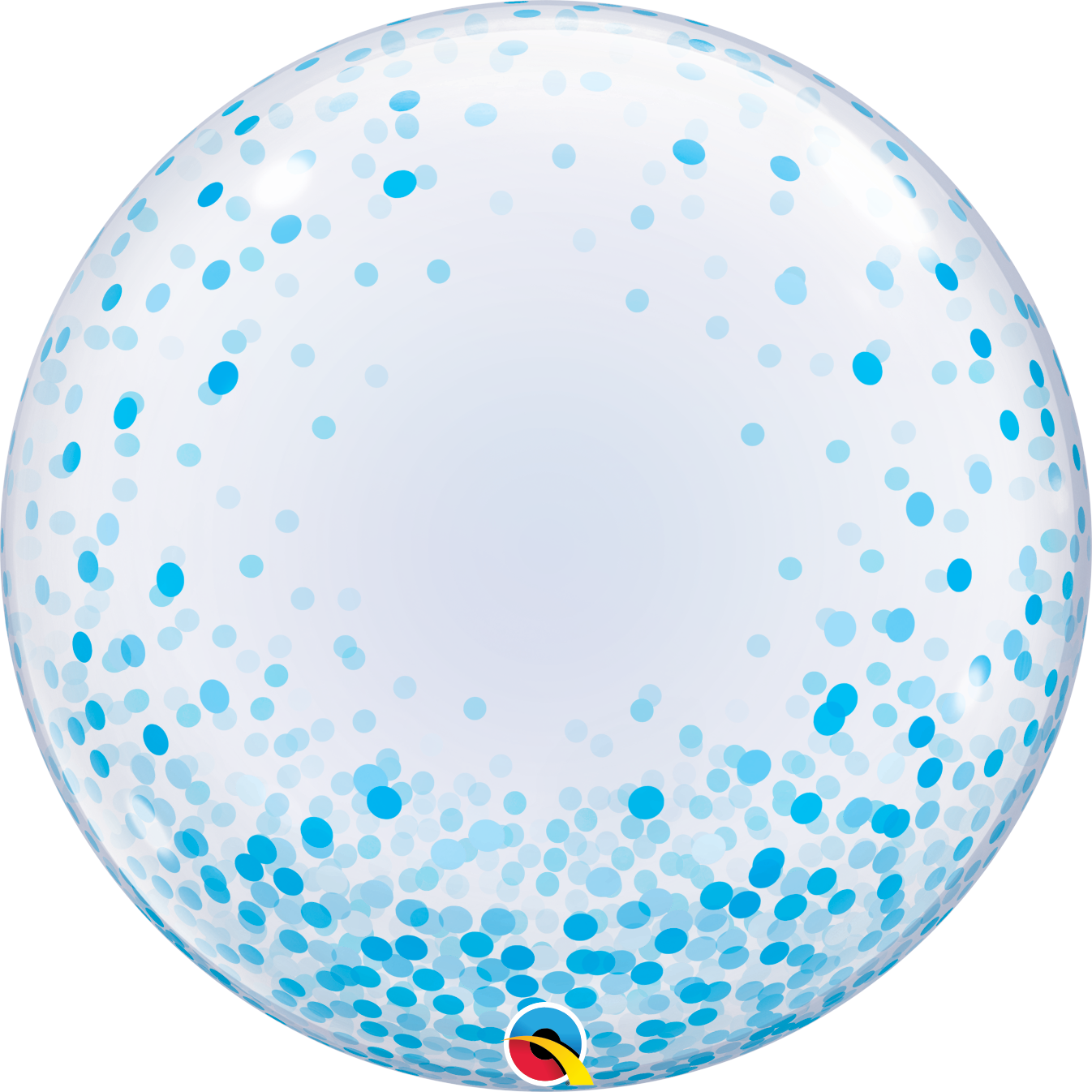 24" Deco Blue Confetti Bubble Balloon