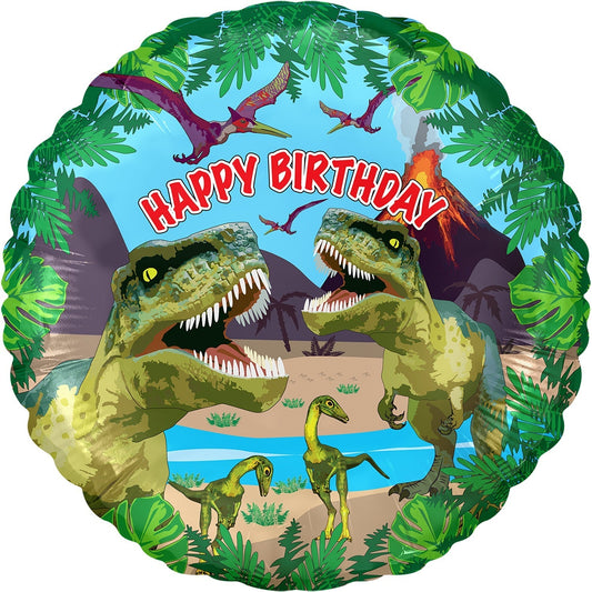18" Jurassic Dinosaur Birthday Oaktree Foil Balloon