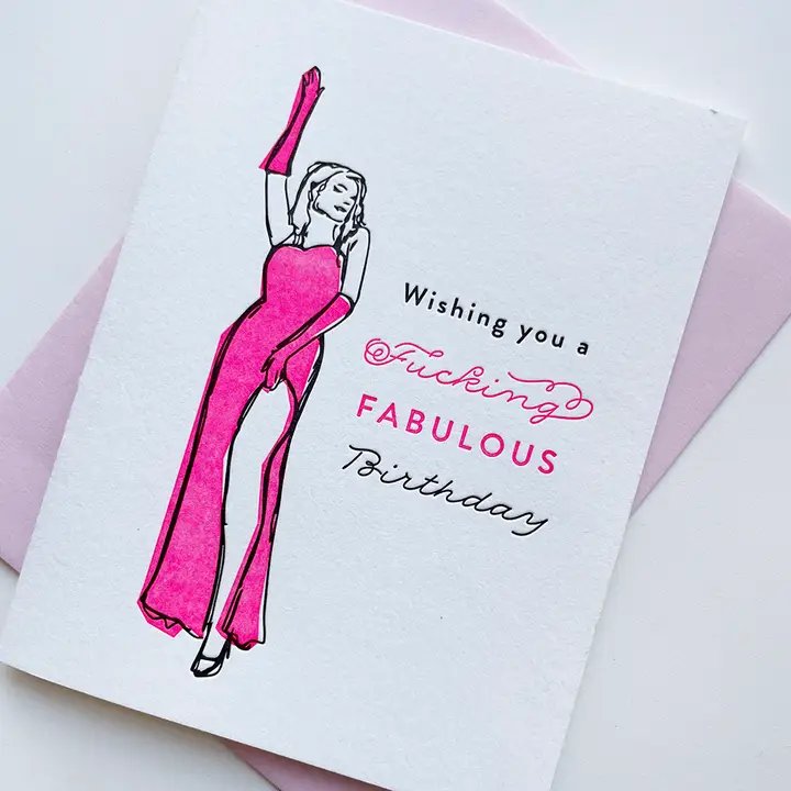 Fabulous Birthday - Letterpress Birthday Greeting Card