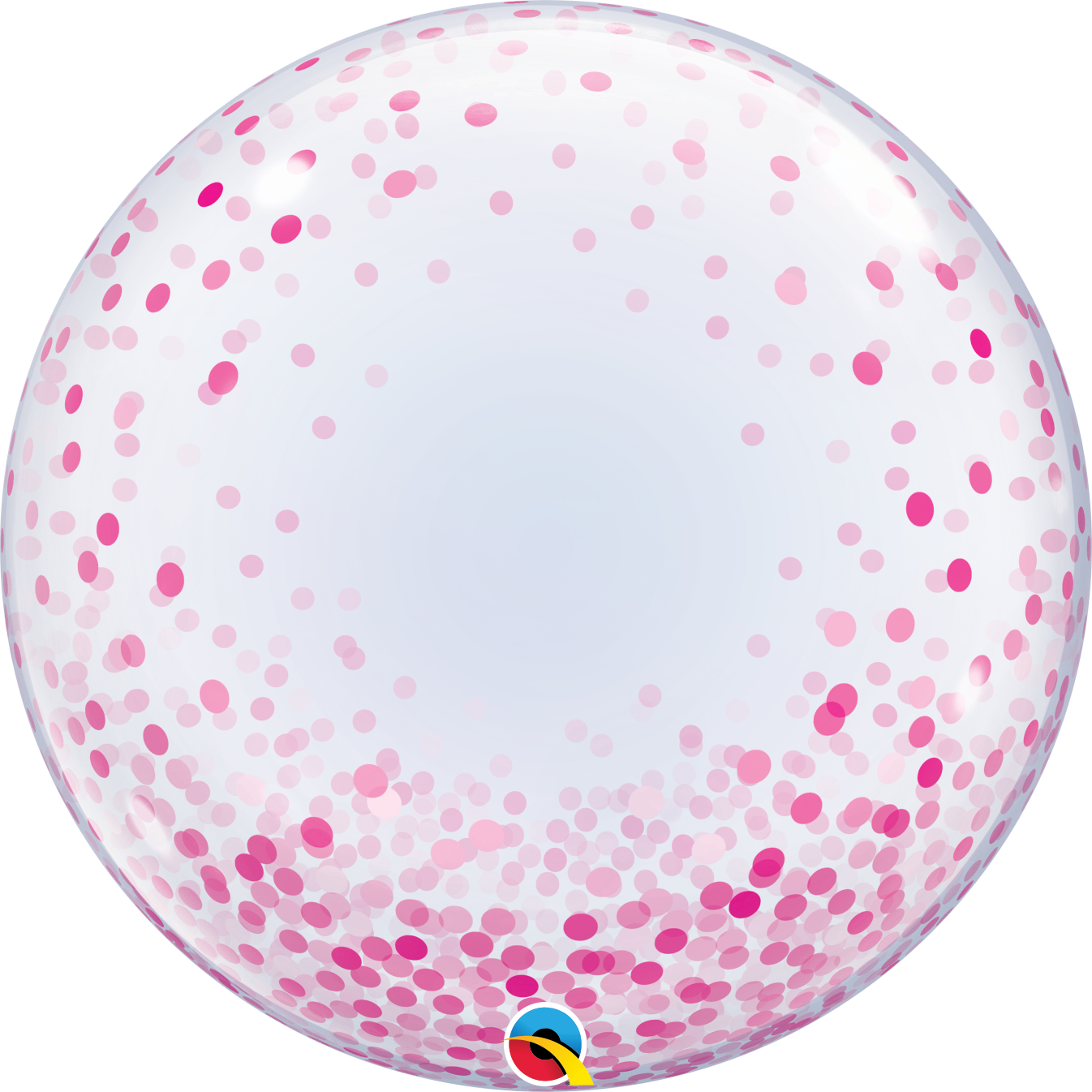 24" Deco Pink Confetti Bubble Balloon