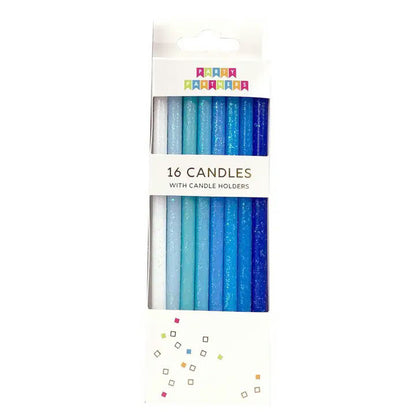 Tall Blue Gradient Candle Set - (16pk)