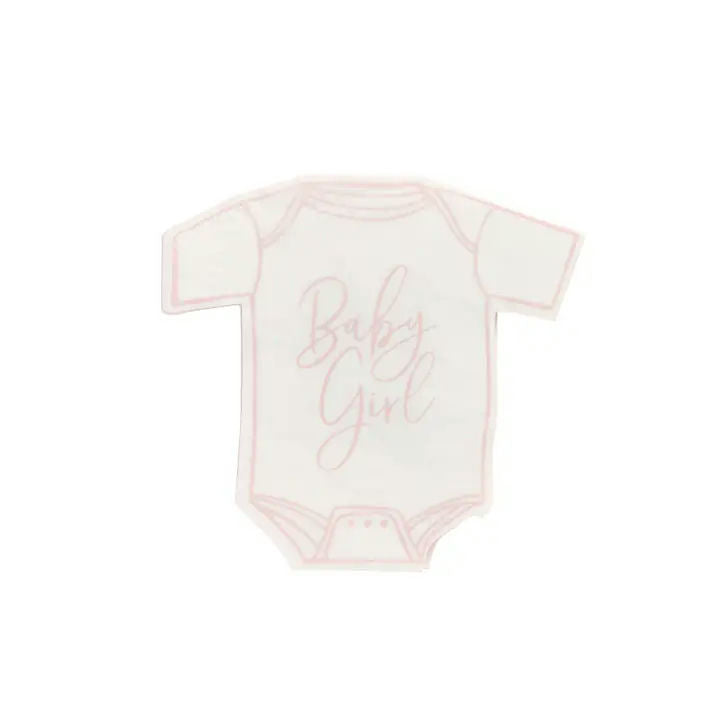 Pink 'Baby Girl' Babygrow Paper Napkins 16 Pack